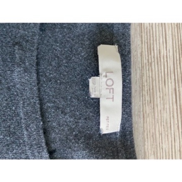 LOFT Petite Charcoal print cotton sweater - XXSP - Picture 2 of 3